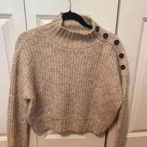 Jessica Simpson Beige High Neck Sweater
